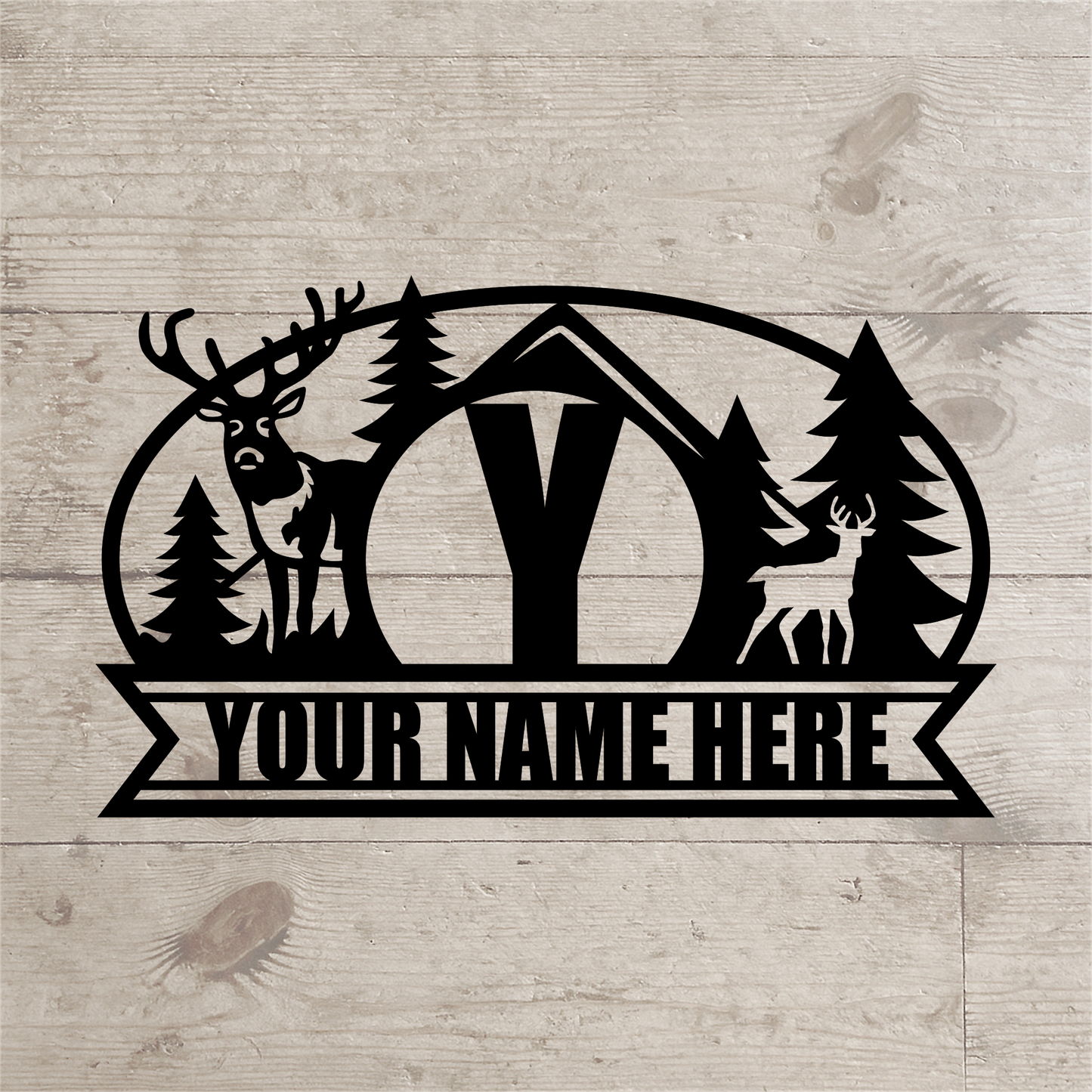 Elk Nameplate – Personalized Metal Sign for Lodge, Cabin, or Ranch