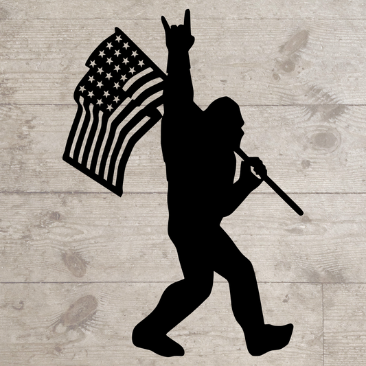 American Bigfoot Metal Sign – Rustic Cabin, Lodge, or Man Cave Decor